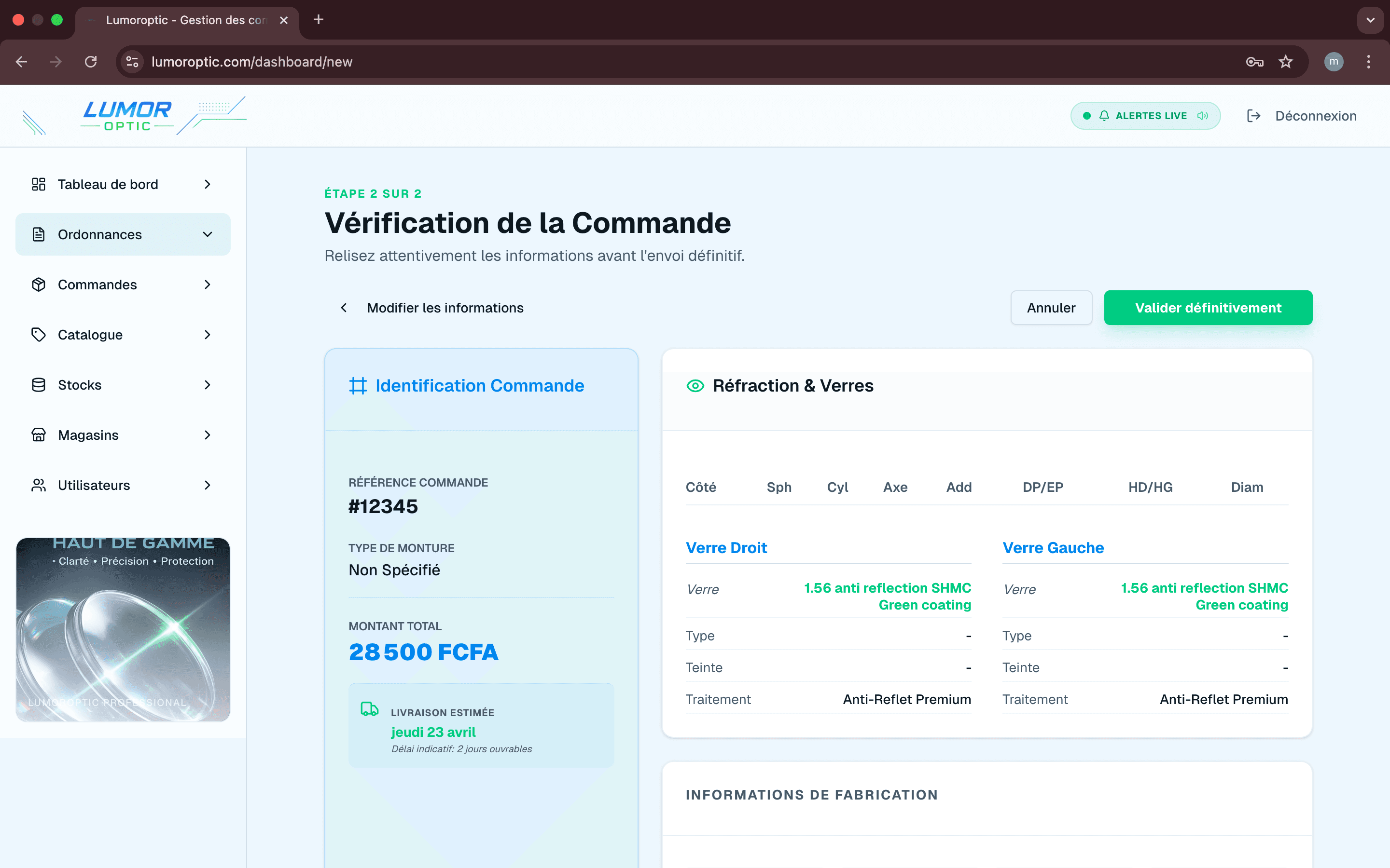 Nouvelle Commande (Étape 2)